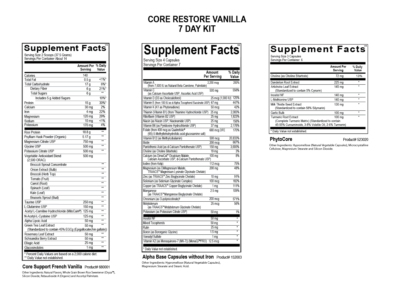 Core Restore Vanilla 7-day Kit - iwellnessbox