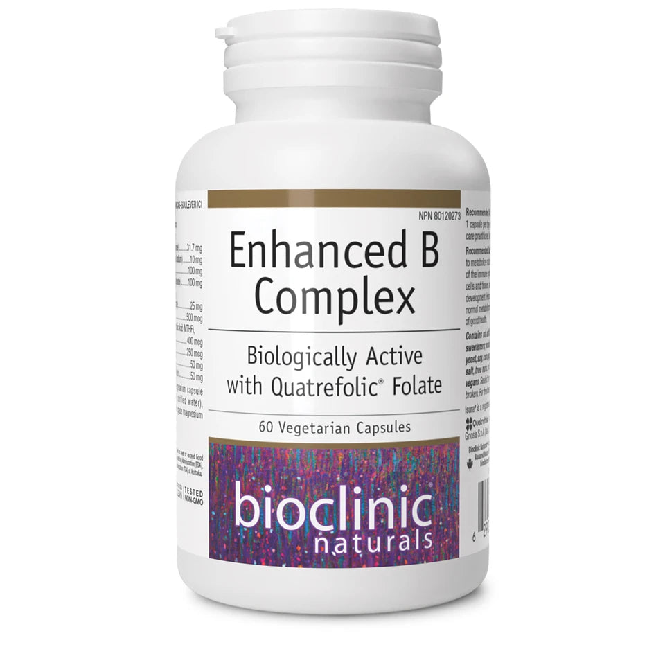Enhanced B Complex Biologically Active with Quatrefolic 60 vcaps, Bioclinic
