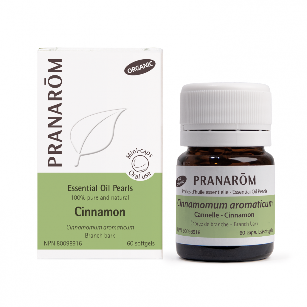 Cinnamon Essential Oil Pearls 60 Softgels,  Pranarom