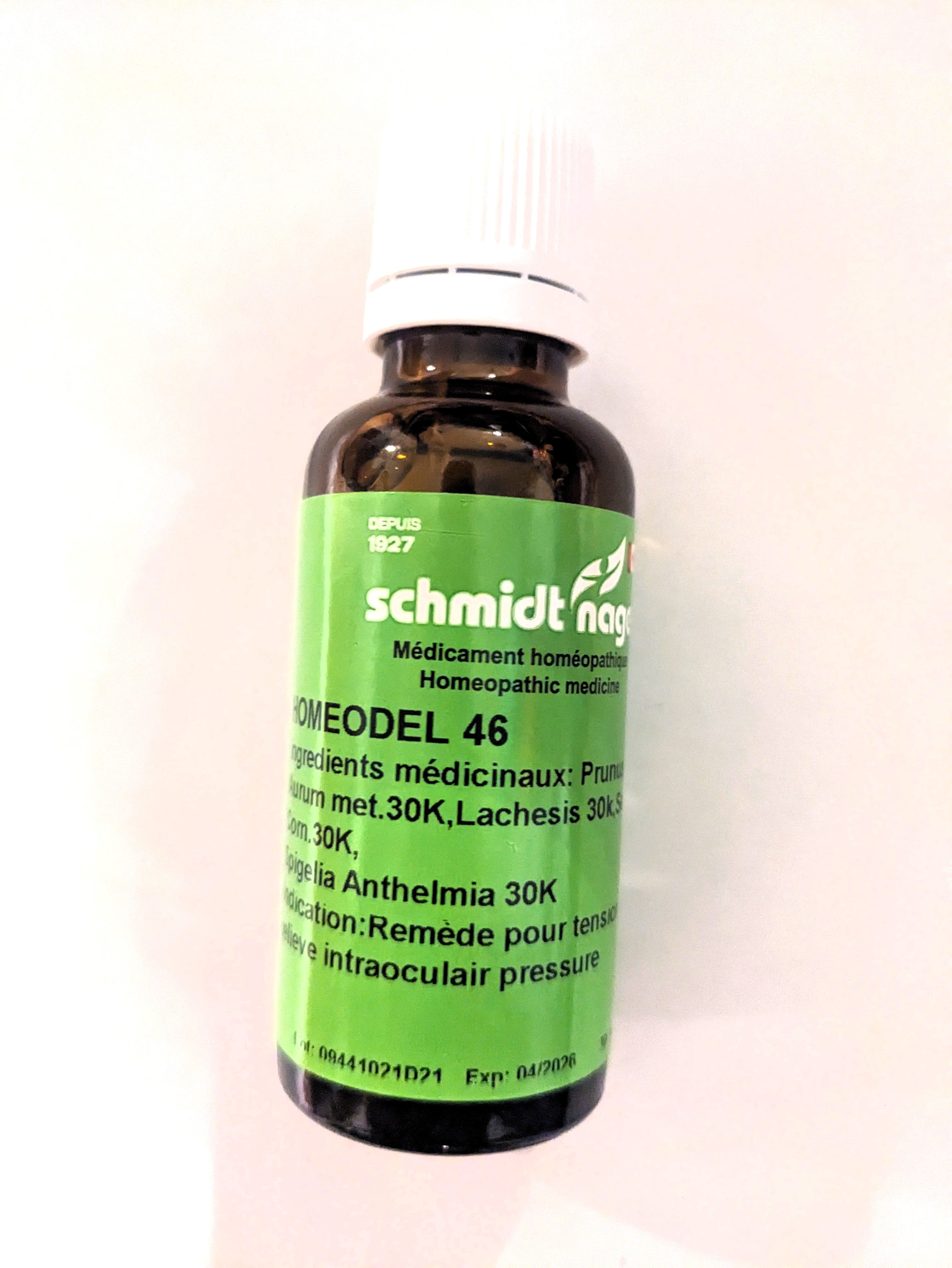 Homeodel 46, 30 ml., intraocular pressure