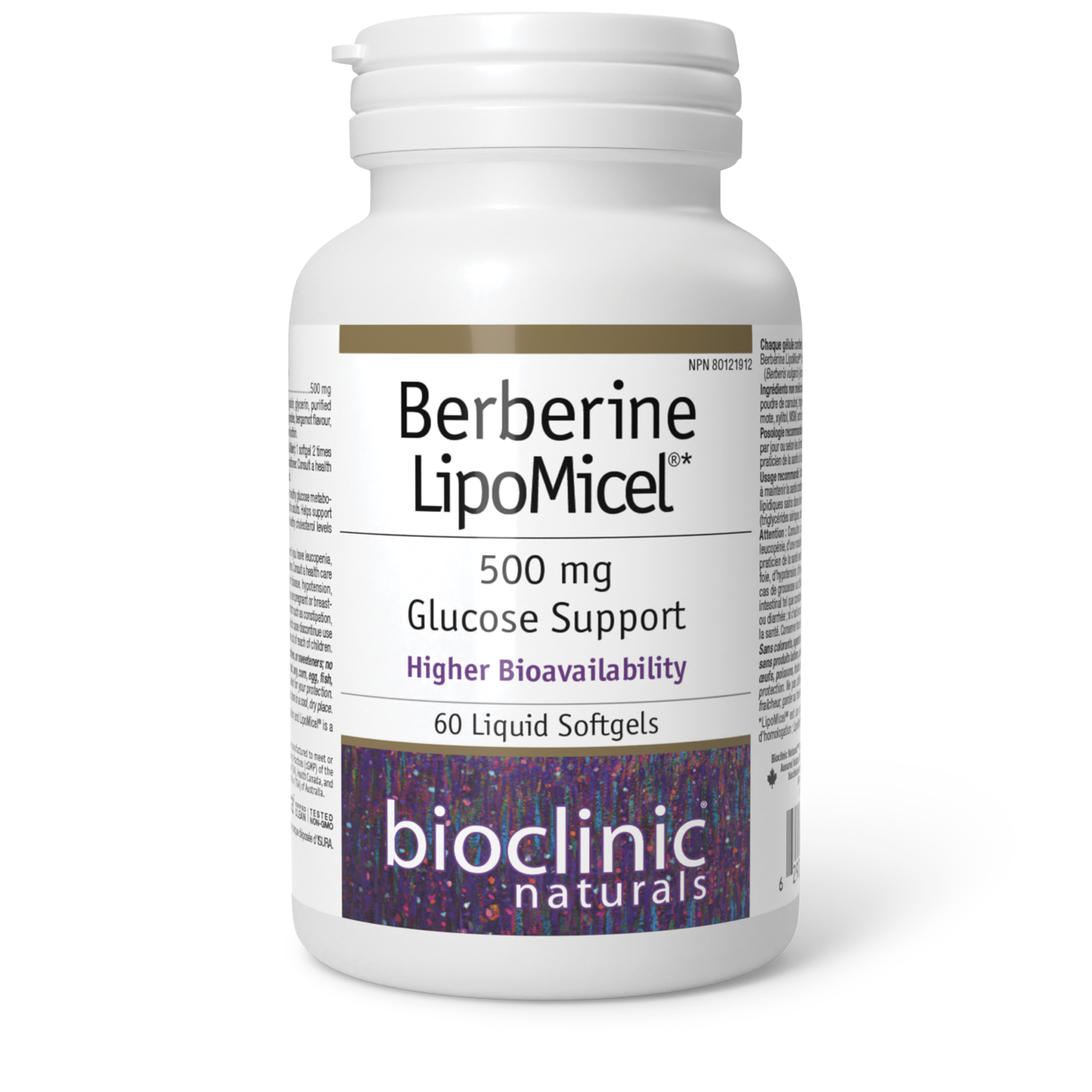 Berberine LipoMicel®* Higher Bioavailability 500 mg, 60 Liquid Softgels