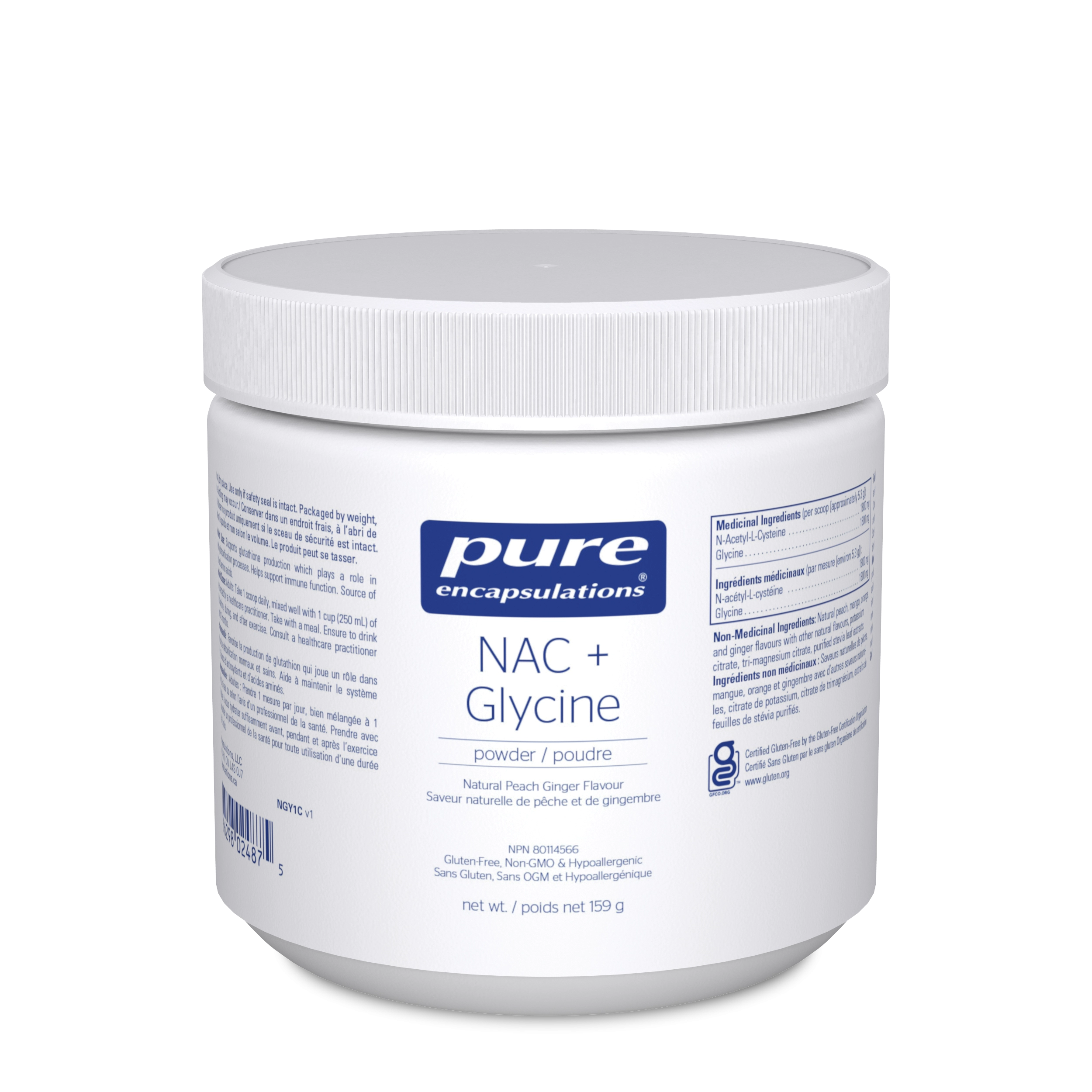 NAC + Glycine powder 159 g. Supports glutathione production, immune defense and detoxification