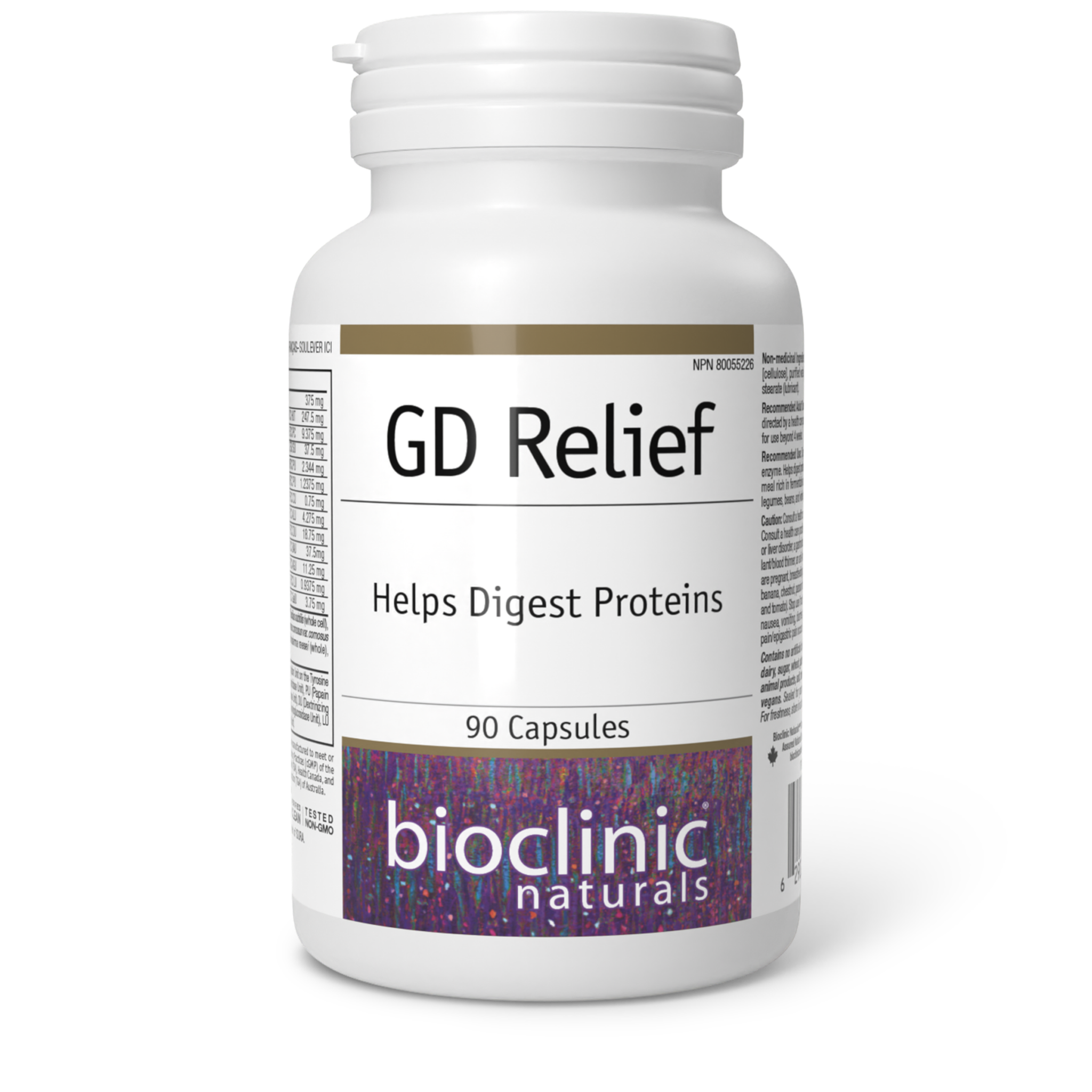 GD  Relief, Digestive Enzymes 375 mg 90 Vegetarian Capsules
