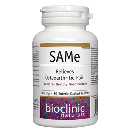 SAMe Relieves Osteoarthritic Pain 200mg 30 EC Tabs, Bioclinic Exp 05/24