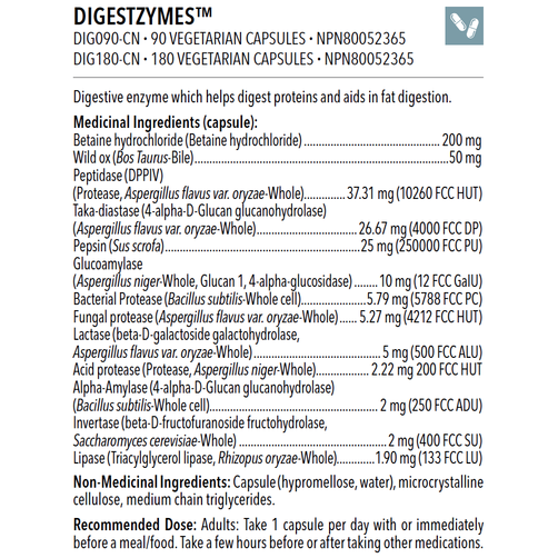 DIGESTZYMES™ Blend of digestive enzymes along with betaine HCL - iwellnessbox