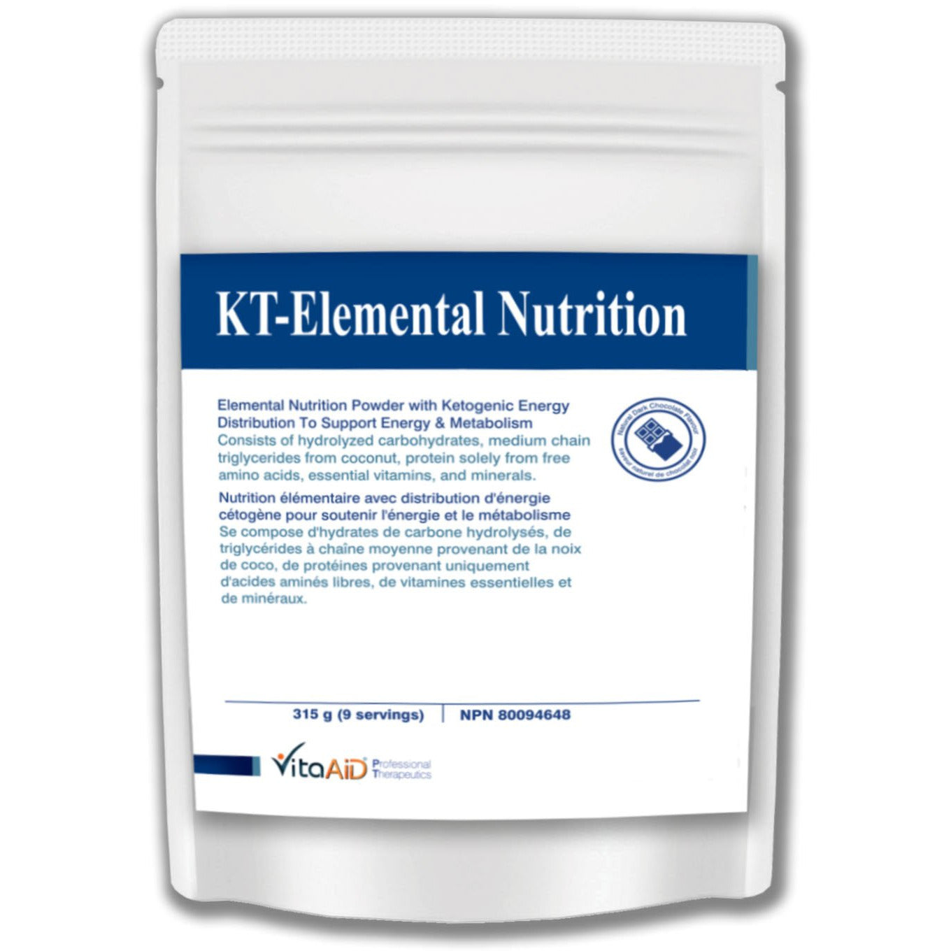 Keto-Elemental Nutrition (Chocolate) Elemental Nutrition Powder with Ketogenic Caloric Distributions for Gastrointestinal Support 315 g
