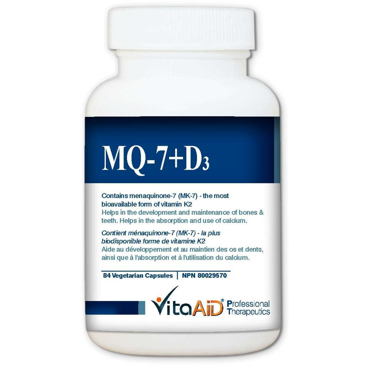 MQ-7 D3  Prevents Vascular Calcification and CVD, Increases Bone Mineral Density, and Promotes Healthy Platelet Function 84 veg caps