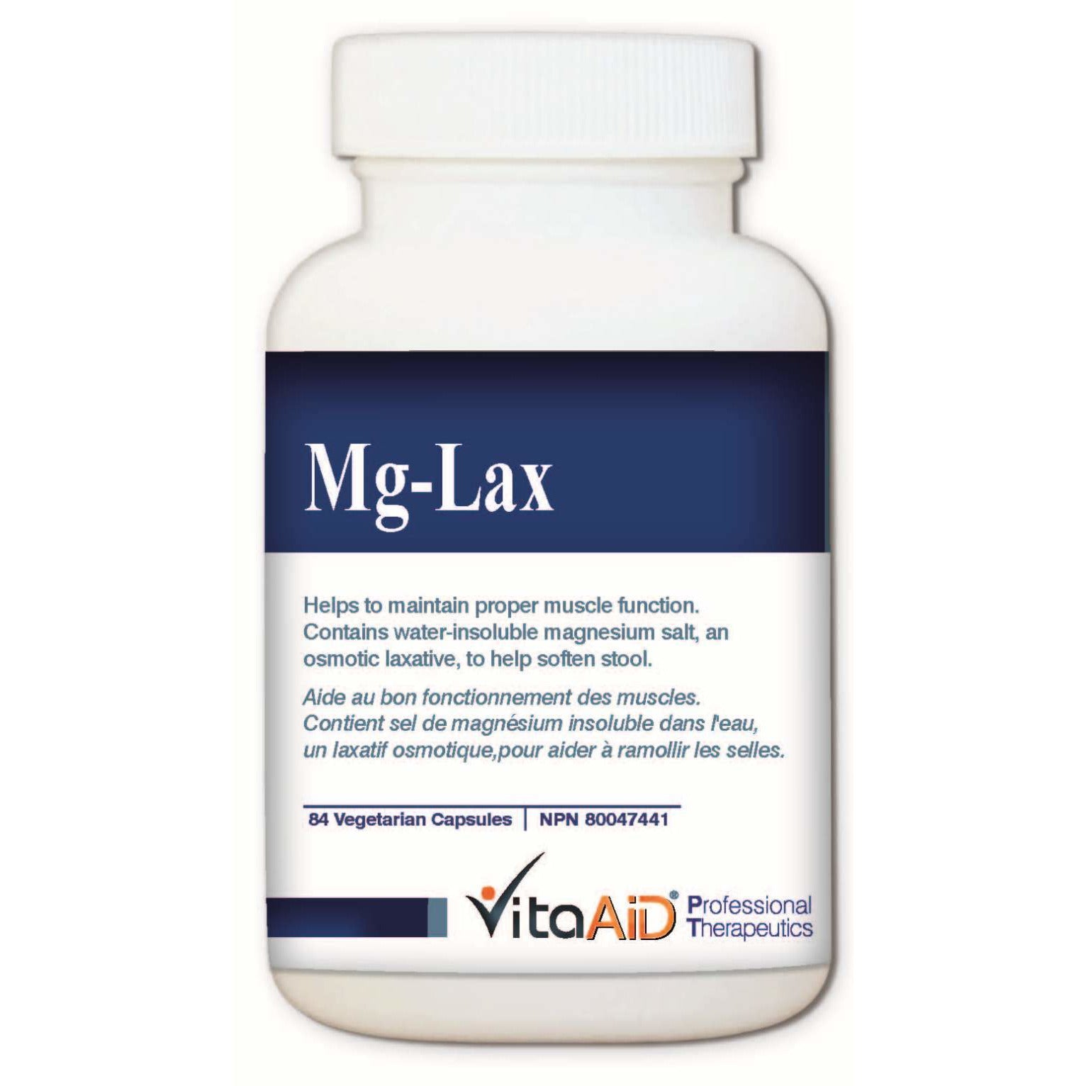 Mg-Lax Gentle Osmotic Stool Softener 84 veg caps, Vita Aid