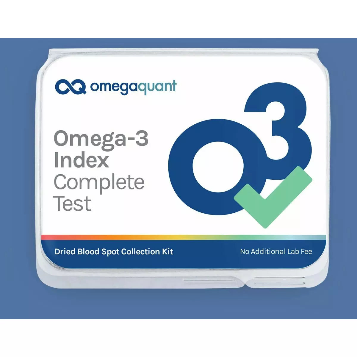 Omega-3 Index Complete Test (DARK BLUE BOX) Simple finger poke. No blood draw needed. Collect your sample at home. Test kit