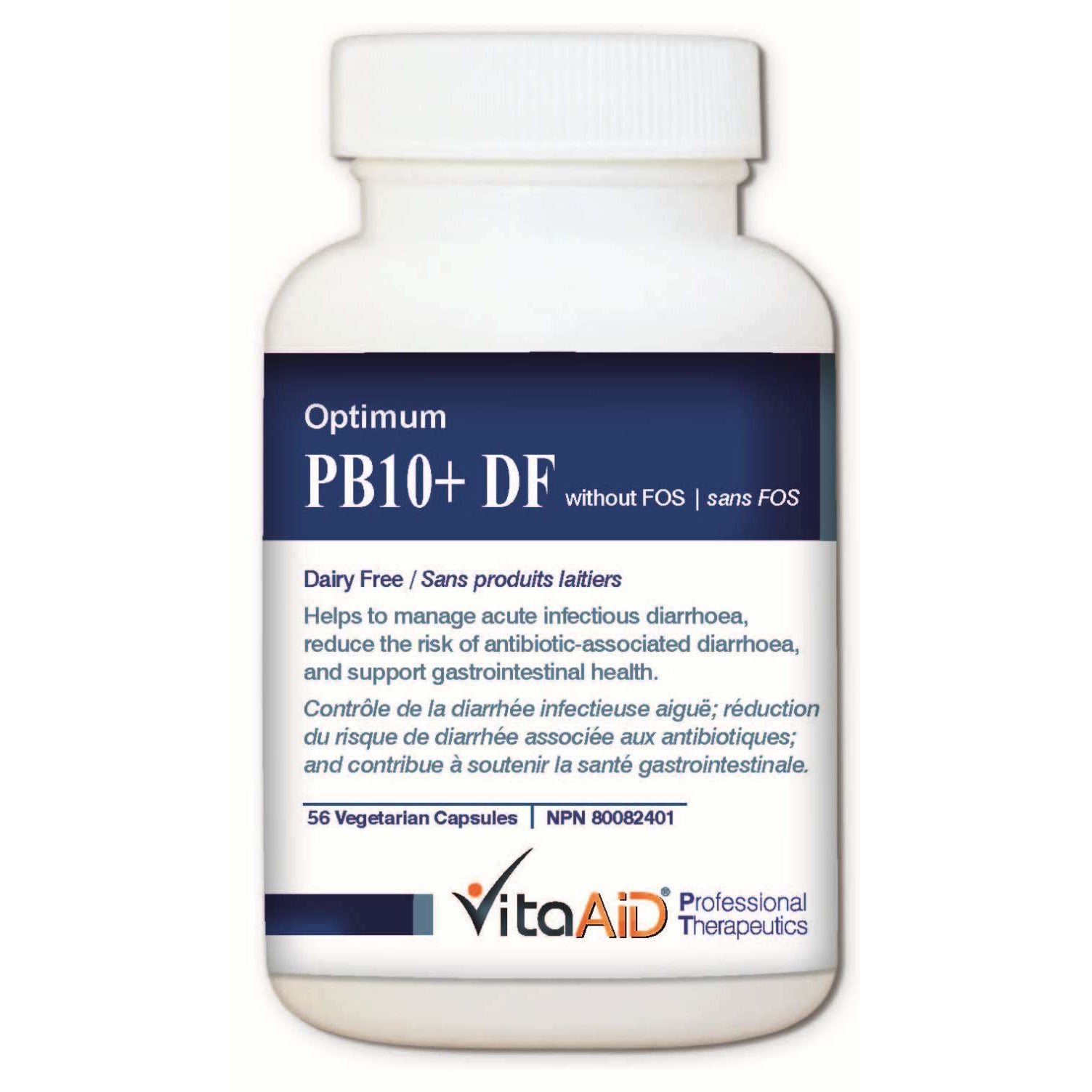 Optimum-PB10 DF (without FOS) Multi-Strain/Dairy Free Probiotic Formula 56 veg caps - iwellnessbox