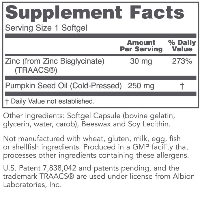 Zinc Glycinate 30 mg 120 softgels - iwellnessbox