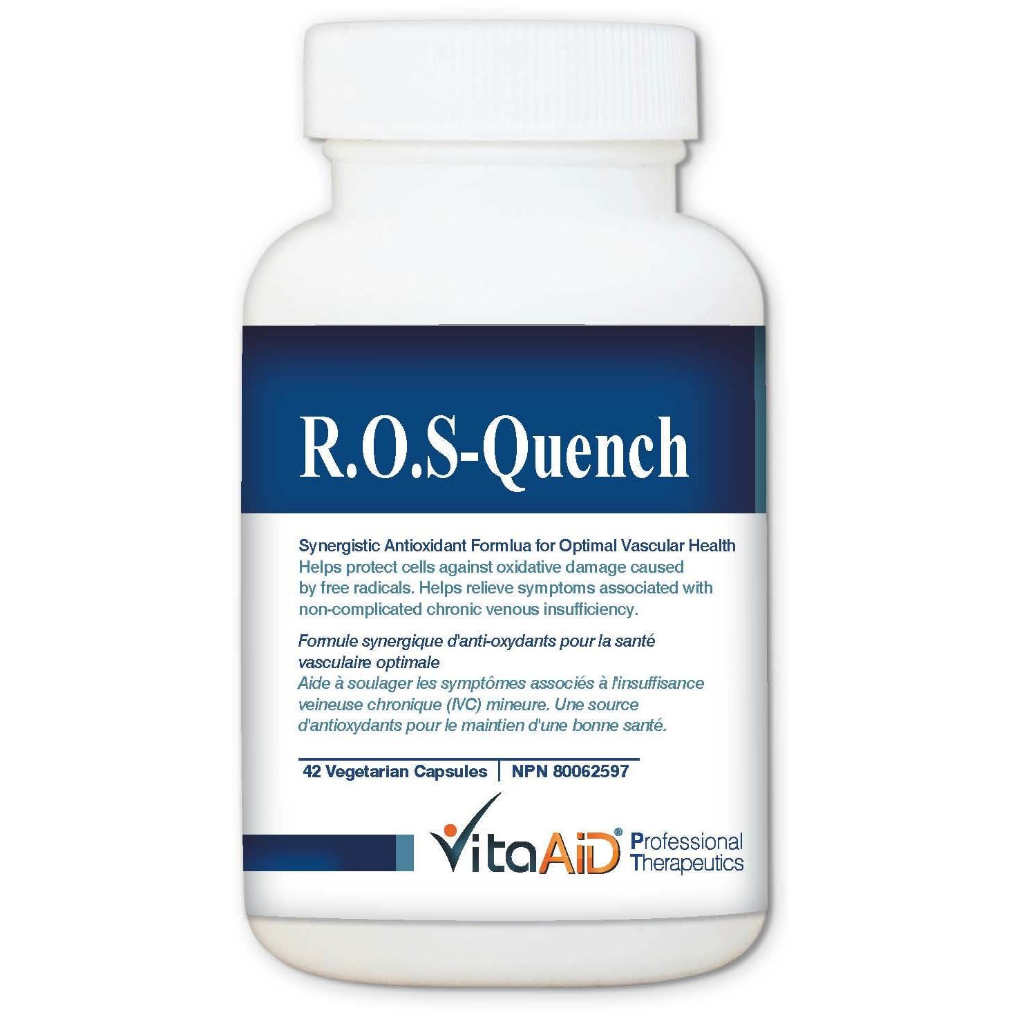 ROS-Quench Synergistic Super-Antioxidant Formula Featuring High Dose All-Trans Resveratrol 42 veg caps - iwellnessbox