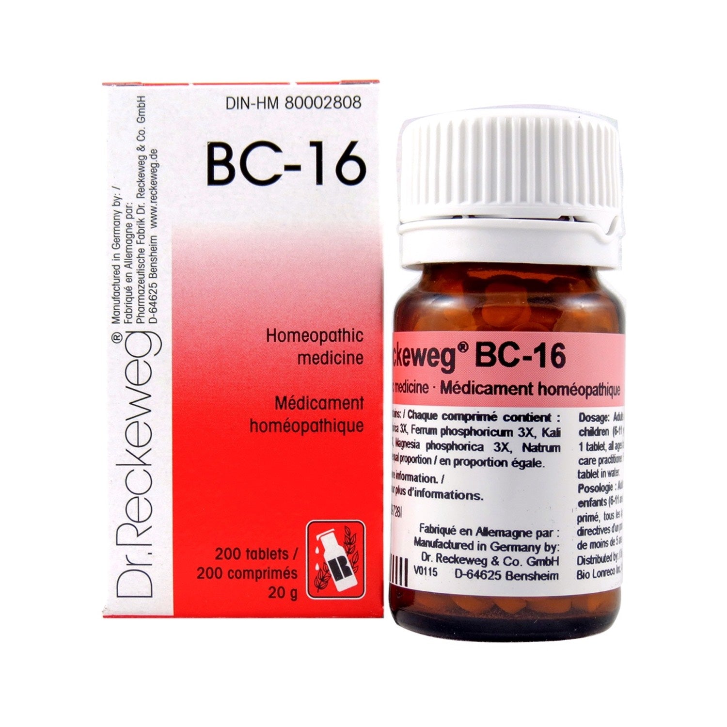 BC-16 Homeopathic medicine – Combination salt  200 tablets (20 g)