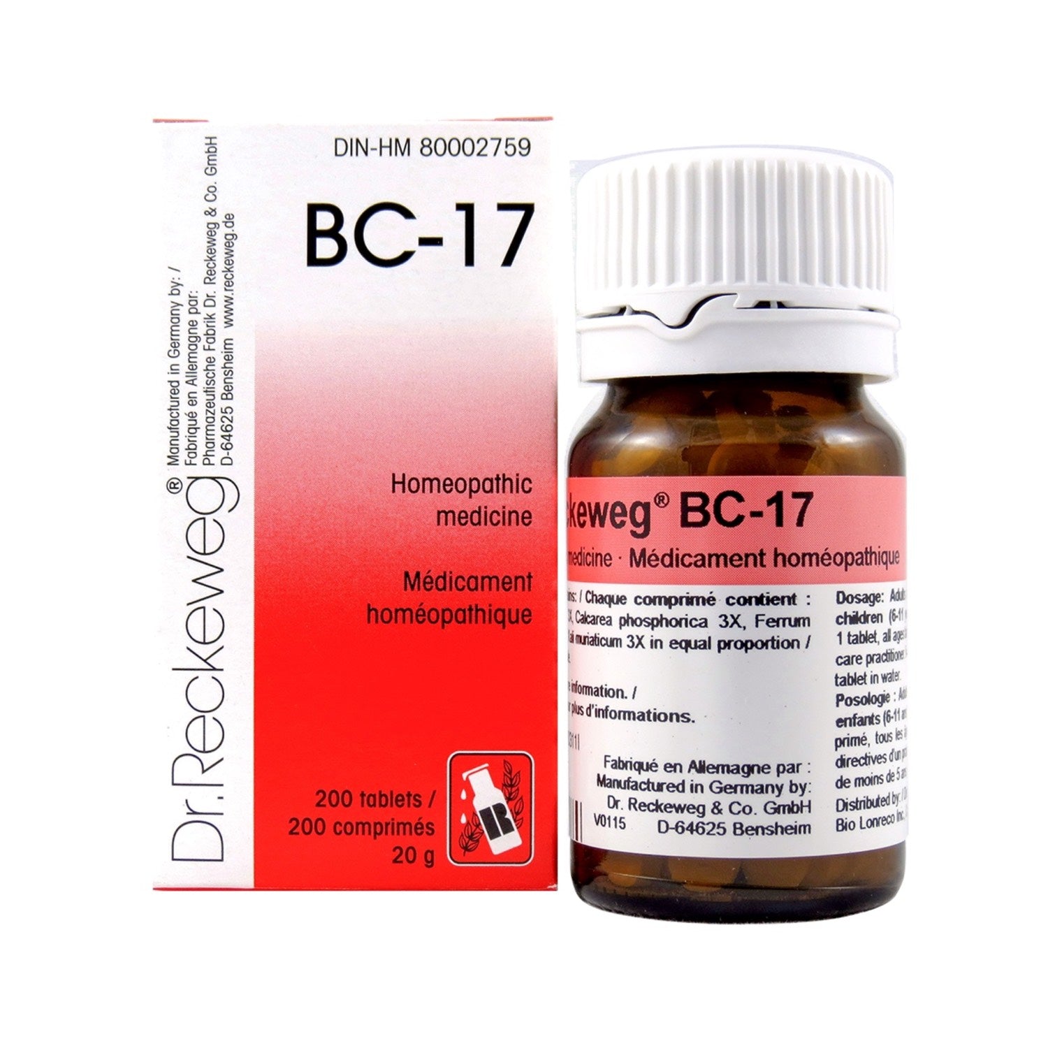 BC-17 Homeopathic medicine – Combination salt  200 tablets (20 g) - iwellnessbox