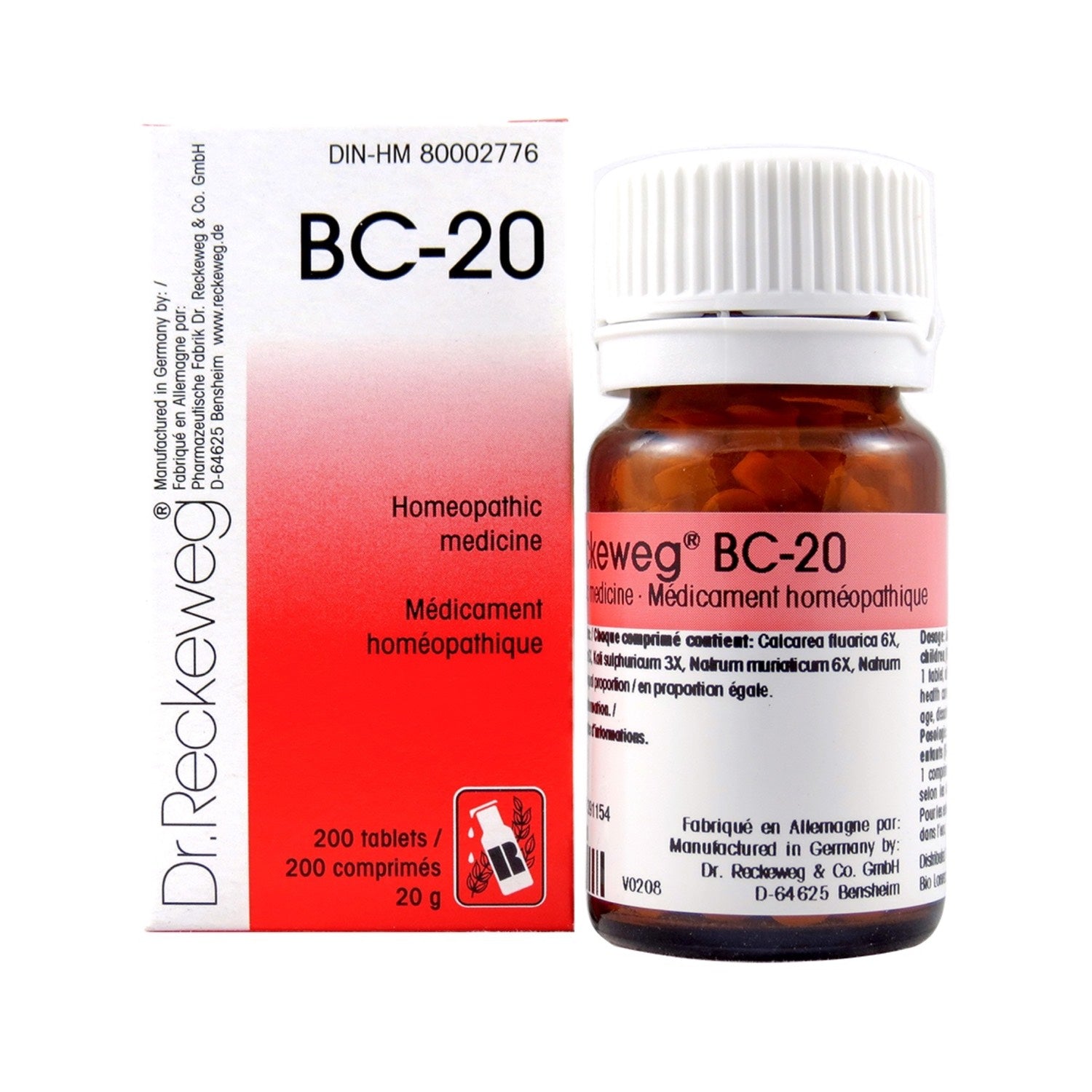 BC-20 Homeopathic medicine – Combination salt  200 tablets (20 g) - iwellnessbox