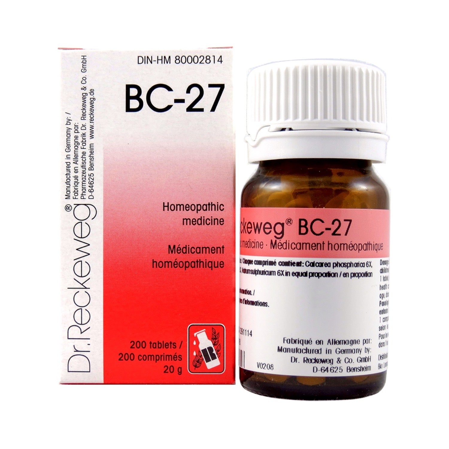 BC-27 Homeopathic medicine – Combination salt  200 tablets (20 g)