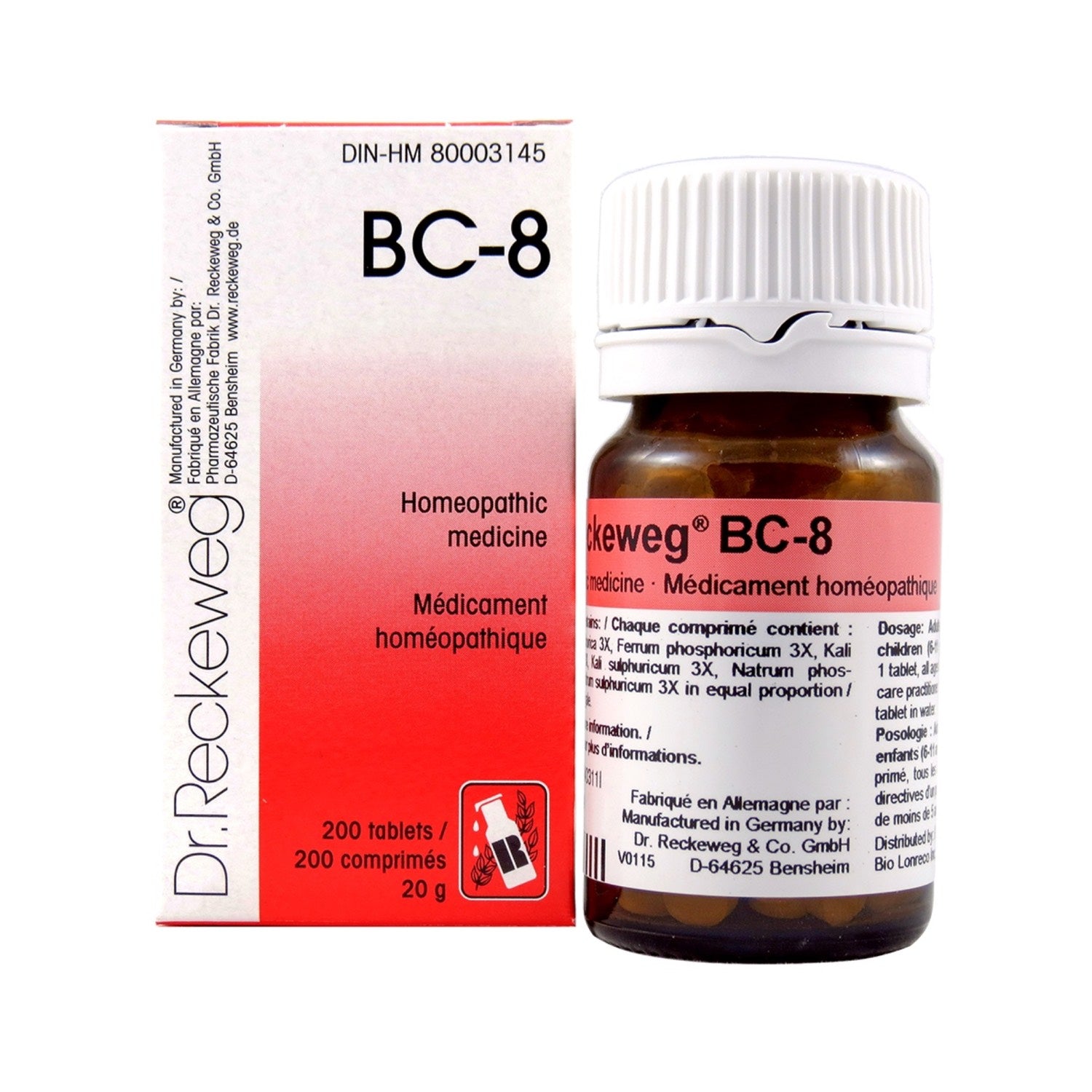 BC-8 Homeopathic medicine – Combination salt  200 tablets (20 g)