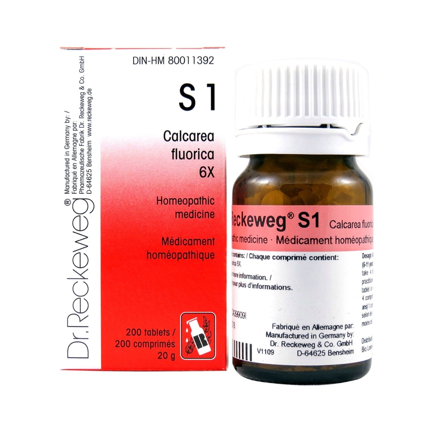S1 Calcarea fluorica Homeopathic medicine Schuessler salt  6X 200 tablets (20 g) - iwellnessbox