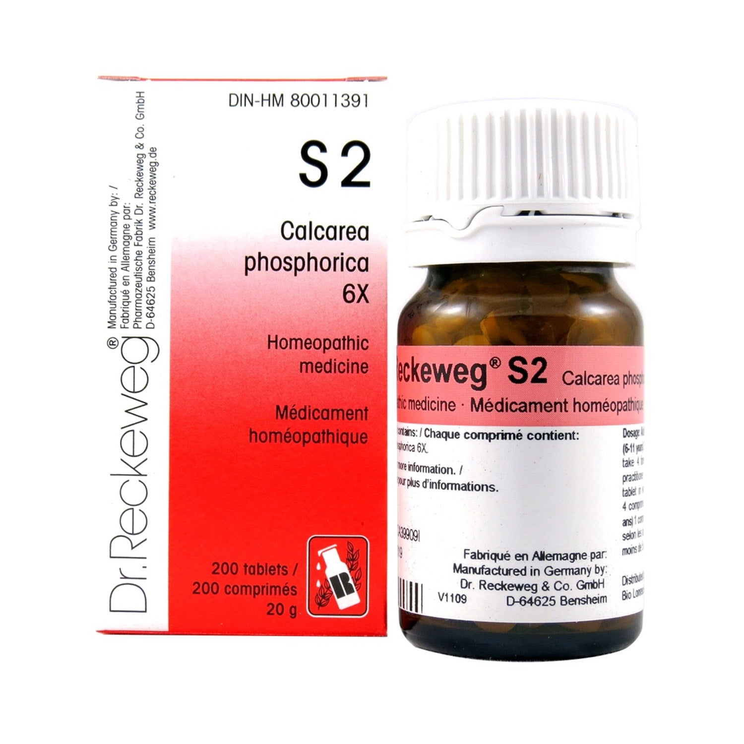 S2 Calcarea phosphorica Homeopathic medicine – Schuessler salt  6X 200 tablets (20 g) - iwellnessbox