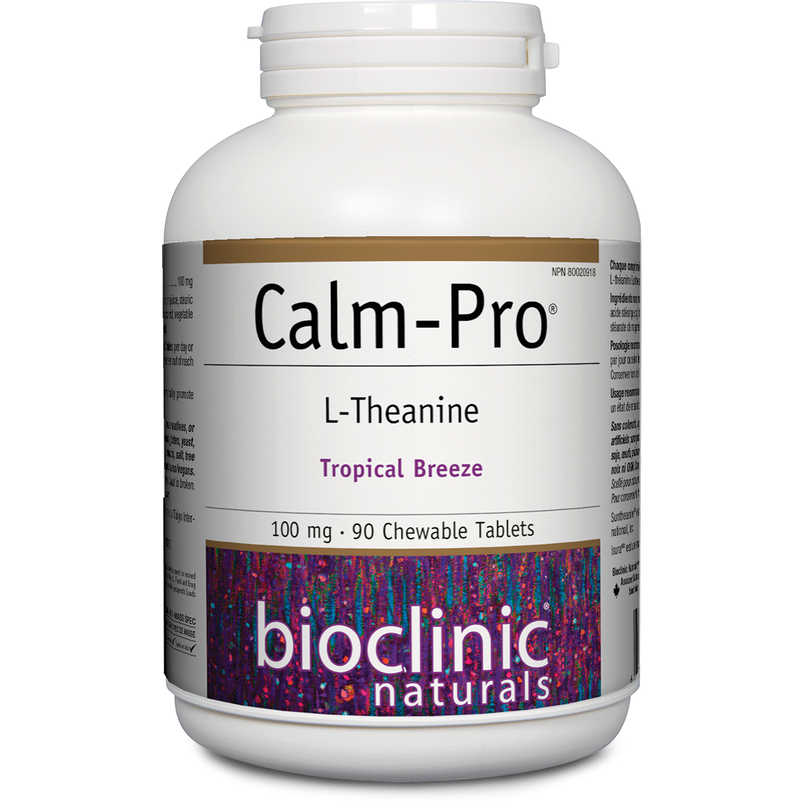 Calm-Pro® L-Theanine 100 mg  90 Chew Tabs Bioclinic