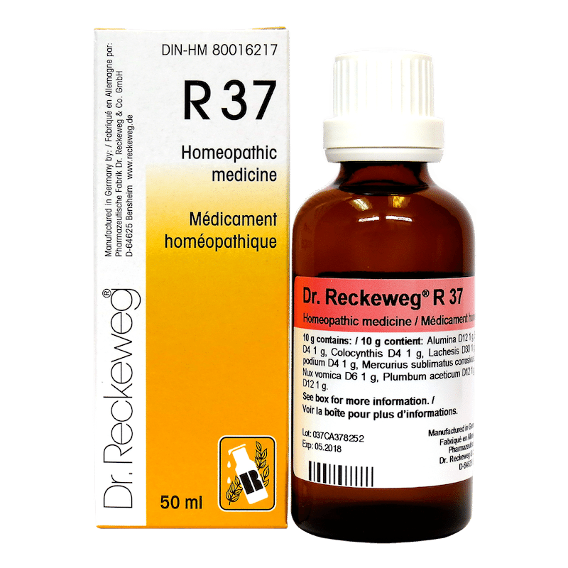 R37 Flatulent colics, chronic constipation, Dr. Reckeweg