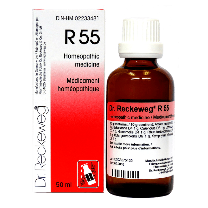 R55 Homeopathic medicine. Injuries, fractures, wounds, pains due to overexertion - iwellnessbox