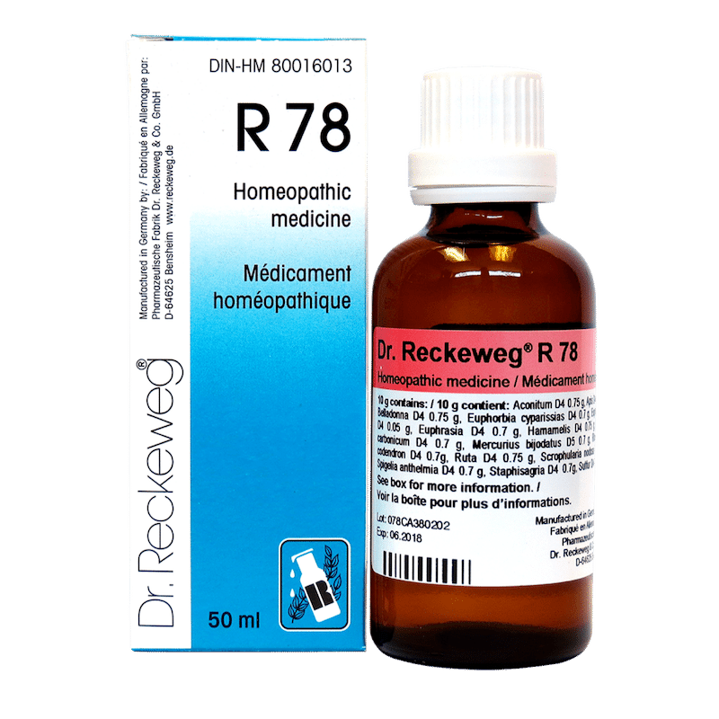 R78 Dr. Reckeweg Conjunctivitis, cataracts, diplopia. 50 mL